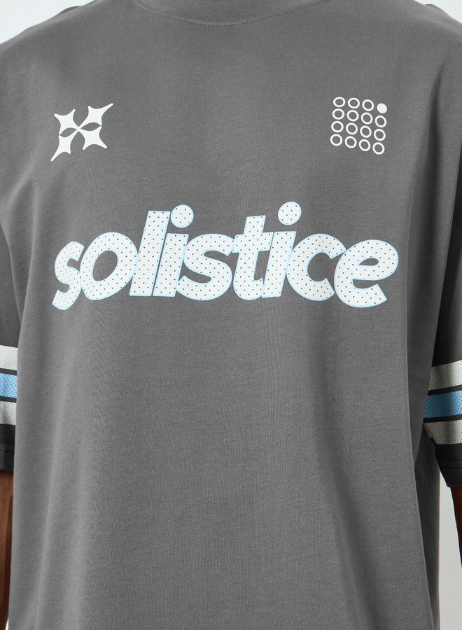 Styli Men Grey Graphic Print Boxy Fit T-Shirt - Image 3